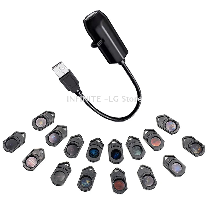 USB Ceiling Moon Earth Projection Atmosphere Light Starry Sky Lamp Night Light Romantic Bedroom Decoration Galaxy Projector
