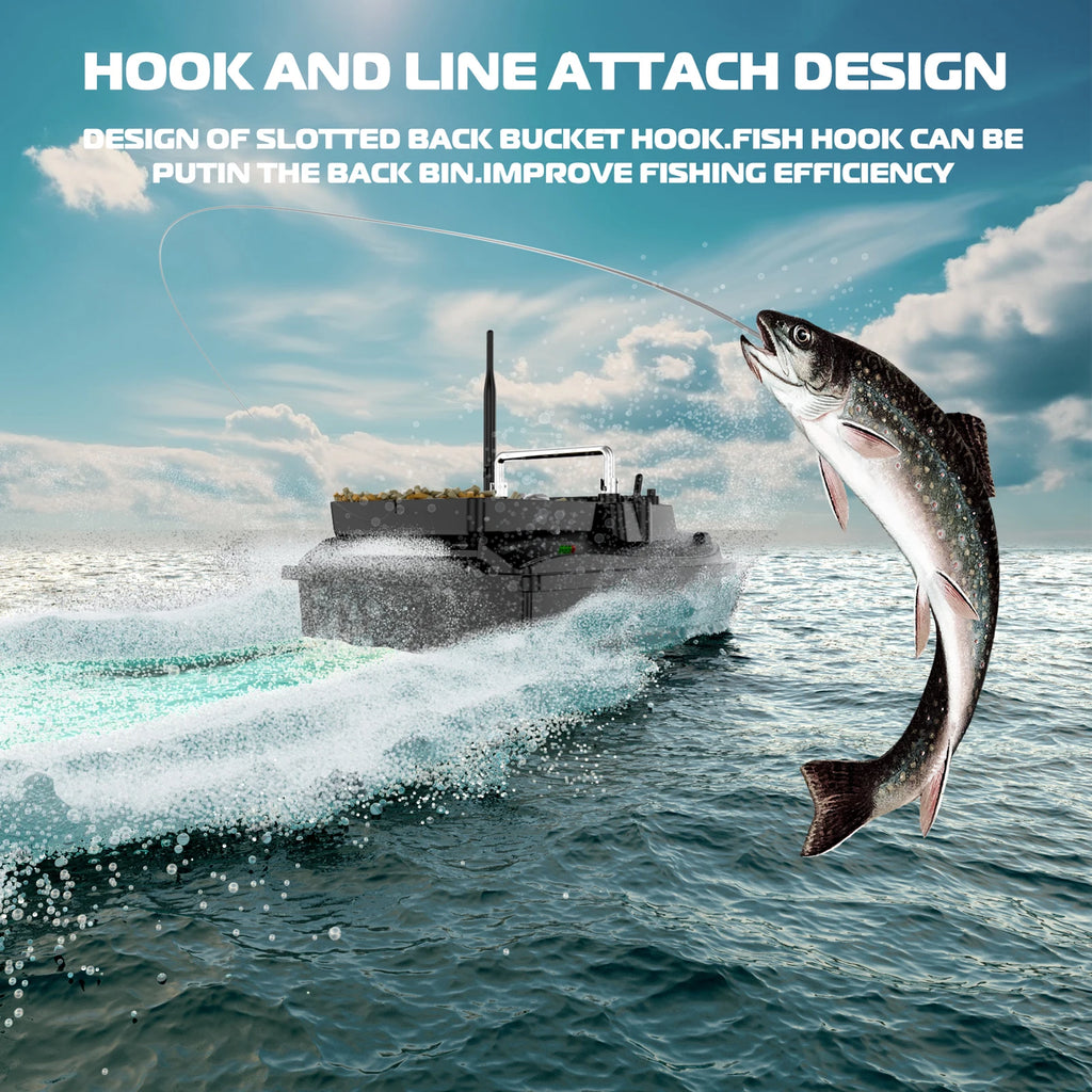 V050 Fishing Bait Boat 500m Remote Control Bait Boat Dual Motor Fish Finder 2KG Loading Support Automatic Cruise/Route Black