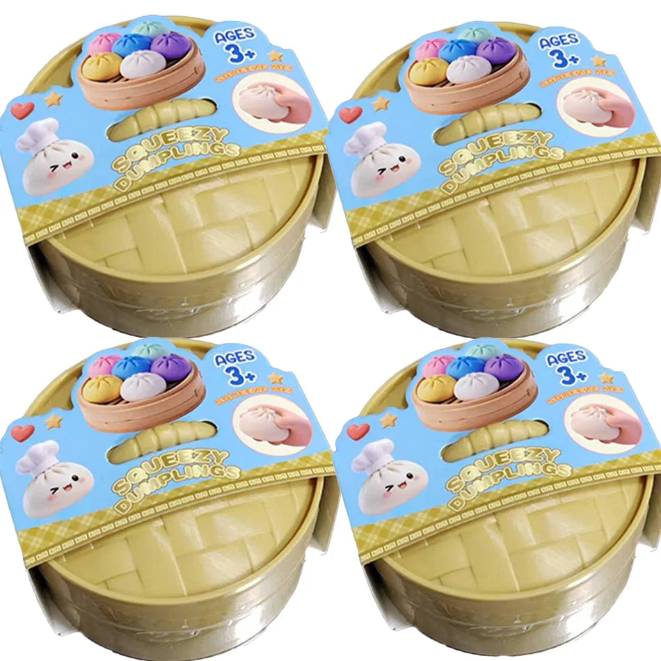 Dumpling Pressure Dumpling Squishies Cute Colorful Bun Toy Slow Rising Stress Relief Fidget Toy for Kids Adults Anti-Anxiety