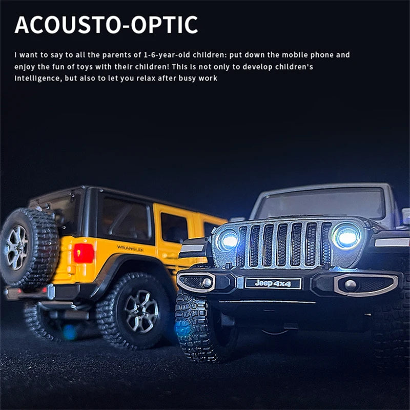 1:22 Jeeps Wrangler Rubicon Alloy Car Model Diecasts Metal Off-road Vehicles Car Model Simulation Collection Childrens Toys Gift