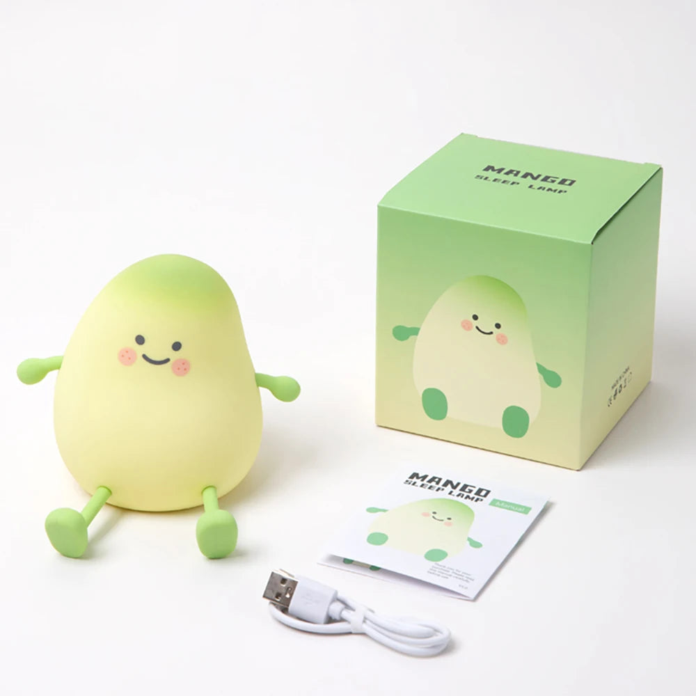 Cartoon Silicone Peach Sleep Lamp,USB ReChargable, LED Night Light for Children Holiday Gift, Cute Bedside Decor