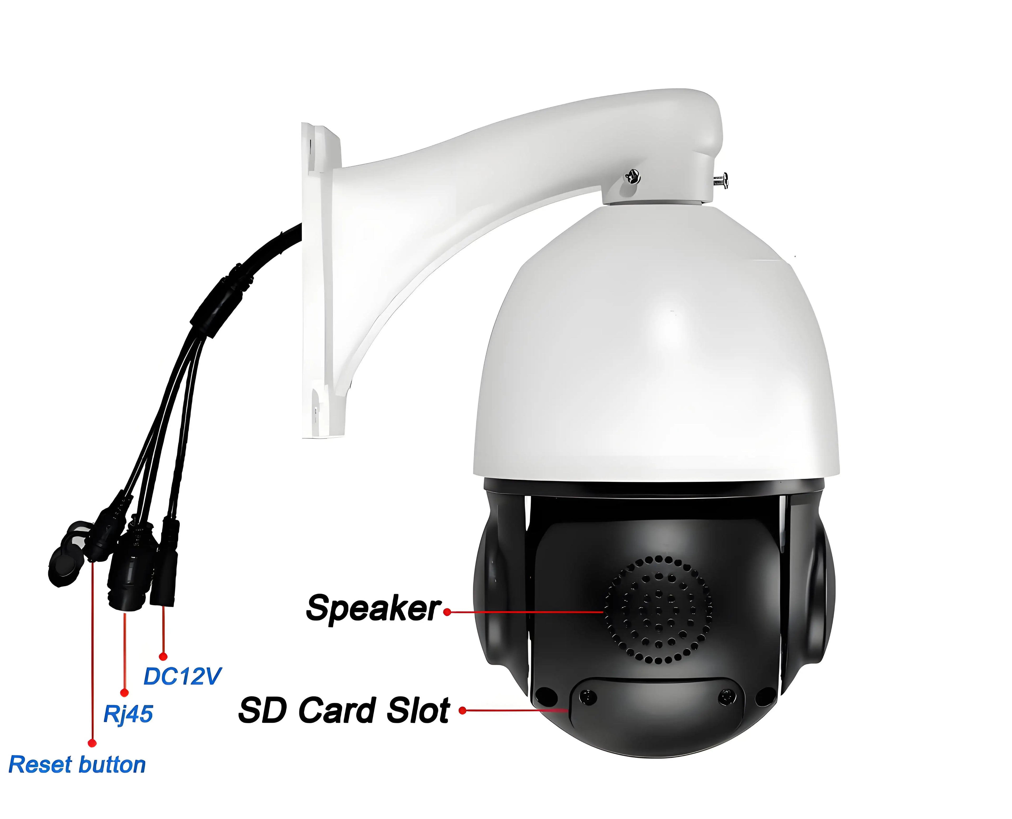 Laser Infrared Metal Tracking Cruise 30fps 8MP 4K 90X 54X Optical Zoom 360° Audio POE PTZ Speed Dome Surveillance IP Camera