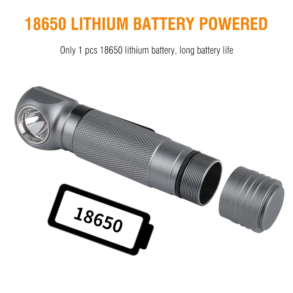 BORUiT 1000LM LED Headlamp Waterproof 3-Mode Right Angle Flashlight Lightweight Powerful Head Torch for Camping And Hunting