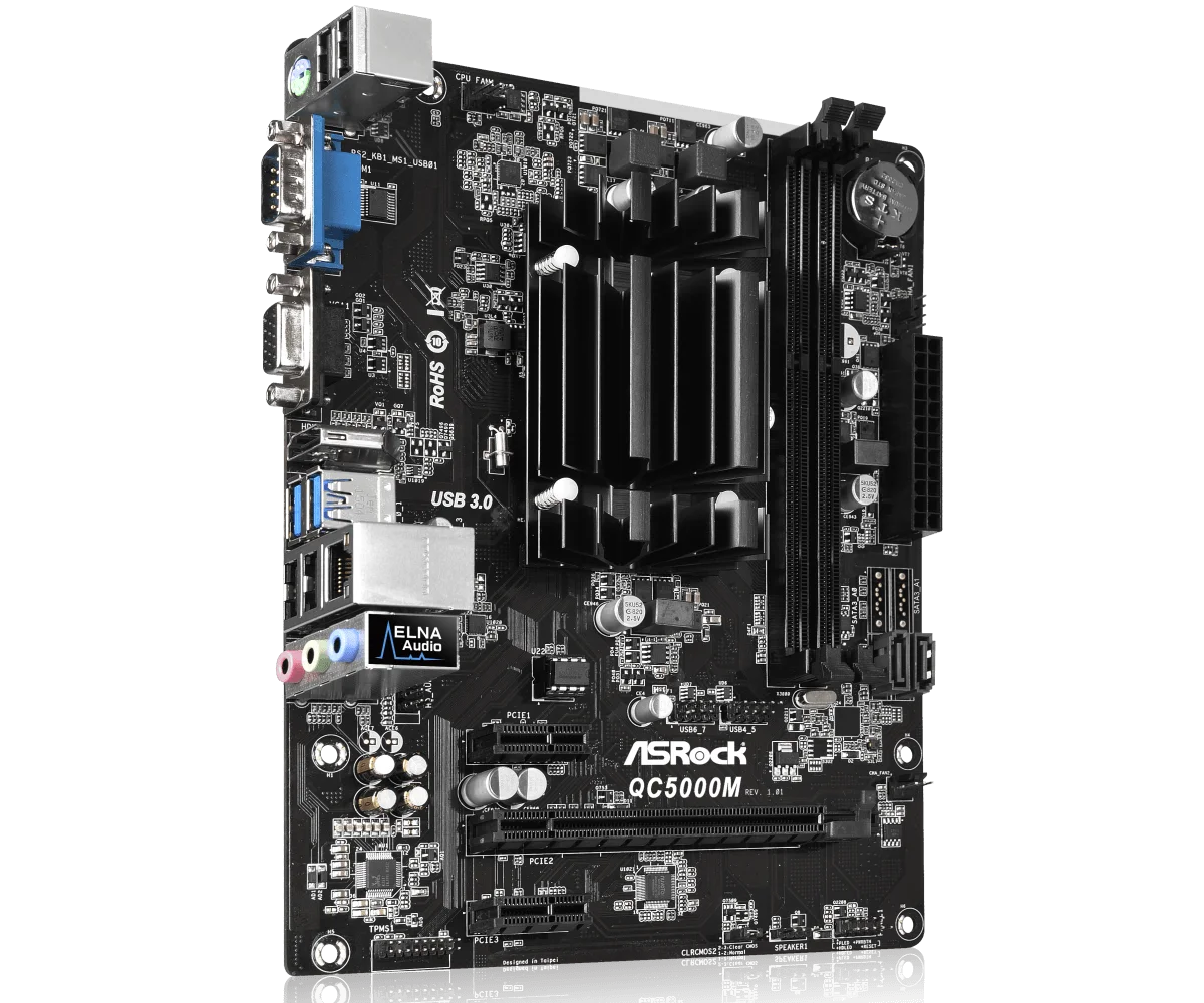 ASRock QC5000M motherboard Integrated AMD Radeon HD 8330 Graphics AMD FT3 Kabini A4-5050/5000 Quad-Core APU DDR3 32GB M-ATX