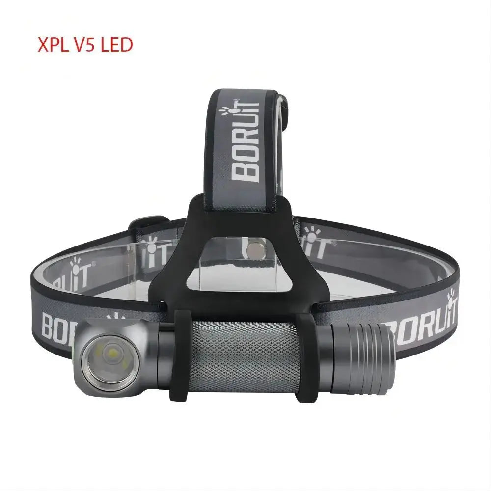 BORUiT 1000LM LED Headlamp Waterproof 3-Mode Right Angle Flashlight Lightweight Powerful Head Torch for Camping And Hunting