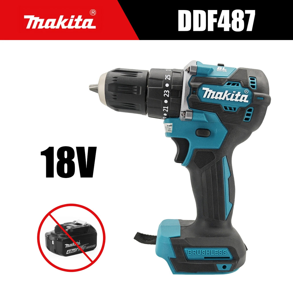 Makita Original DDF487 Cordless Driver Drill 18V Brushless Electric Impact Screwdriver Rechargeable Power Tool only tool