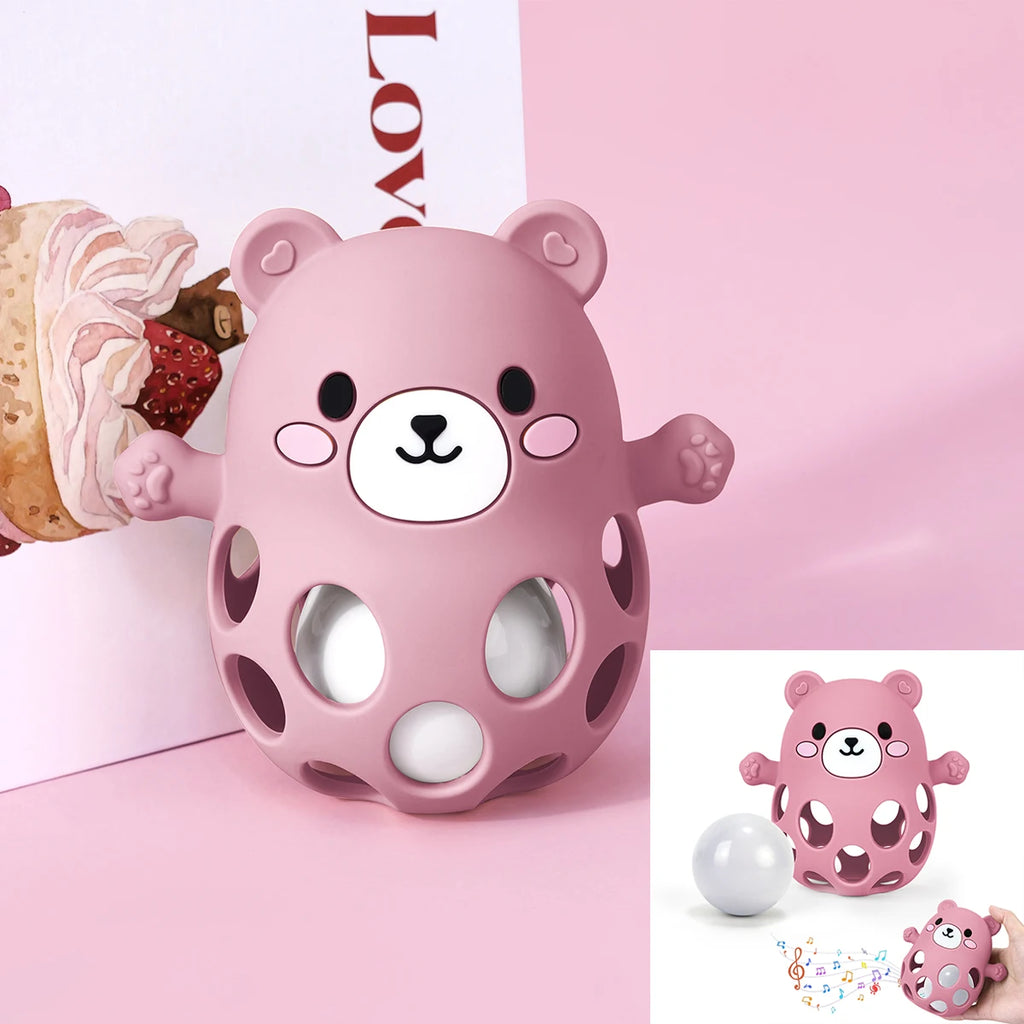 TYRY.HU Ringing Bell Baby Teether Gloves Cute Bear Shape Teether Toy Silicone Care Molar Anti-eating Hand Baby Education Toy