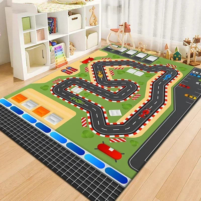 100x160cm Non-slip Baby Play Mat Crawling Mat Cartoon Runway Carpet Baby Toys Parking Lot Road Game Mats for Playing Car Toys